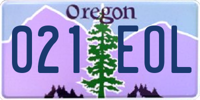OR license plate 021EOL