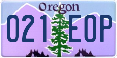 OR license plate 021EOP