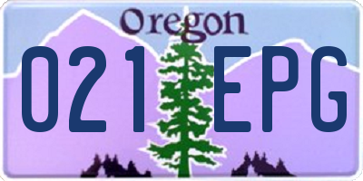 OR license plate 021EPG