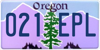 OR license plate 021EPL