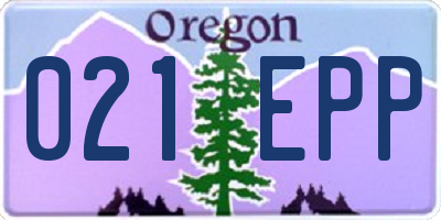 OR license plate 021EPP