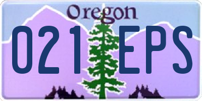 OR license plate 021EPS