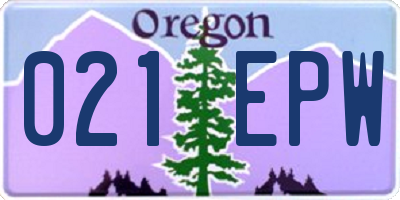 OR license plate 021EPW
