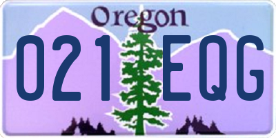 OR license plate 021EQG
