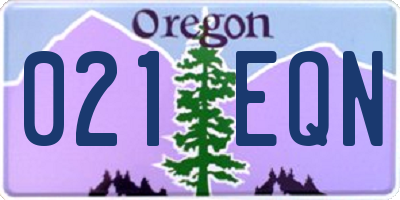 OR license plate 021EQN