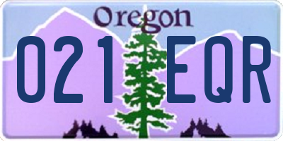 OR license plate 021EQR