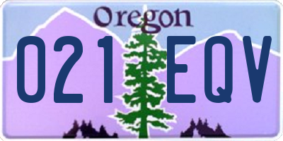 OR license plate 021EQV