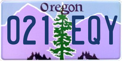 OR license plate 021EQY