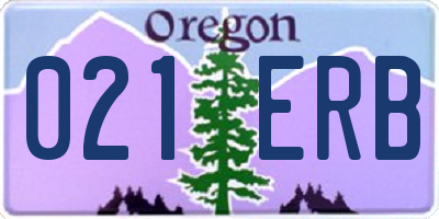 OR license plate 021ERB