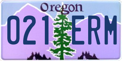 OR license plate 021ERM