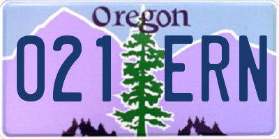 OR license plate 021ERN