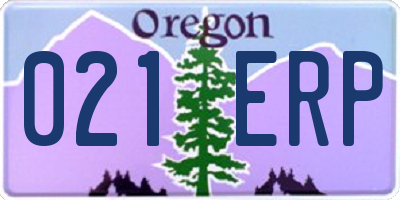 OR license plate 021ERP