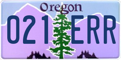 OR license plate 021ERR
