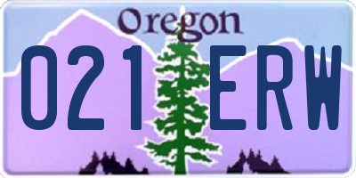 OR license plate 021ERW