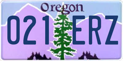 OR license plate 021ERZ