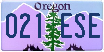 OR license plate 021ESE