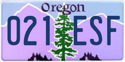 OR license plate 021ESF
