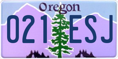 OR license plate 021ESJ