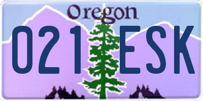 OR license plate 021ESK