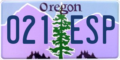 OR license plate 021ESP