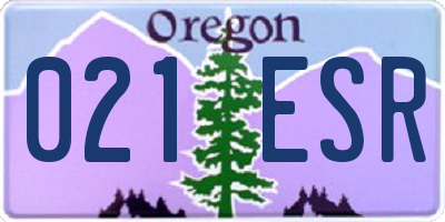 OR license plate 021ESR