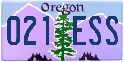 OR license plate 021ESS