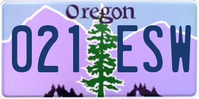 OR license plate 021ESW