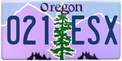 OR license plate 021ESX