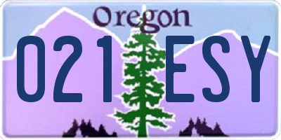 OR license plate 021ESY