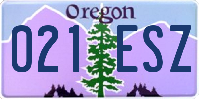 OR license plate 021ESZ