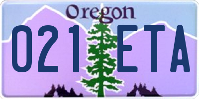 OR license plate 021ETA