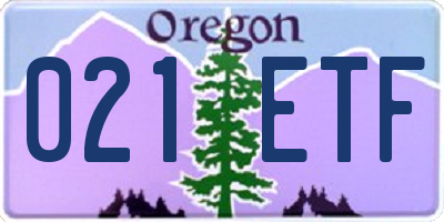 OR license plate 021ETF