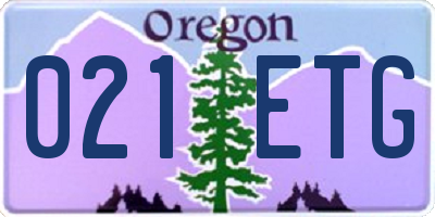 OR license plate 021ETG