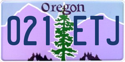 OR license plate 021ETJ