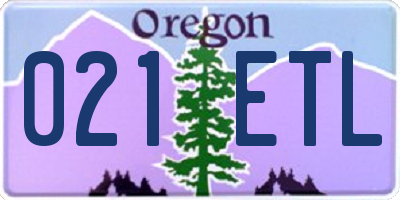 OR license plate 021ETL