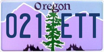 OR license plate 021ETT