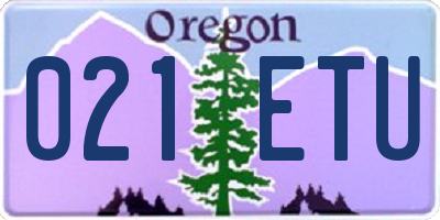 OR license plate 021ETU