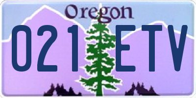 OR license plate 021ETV
