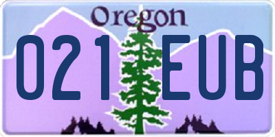 OR license plate 021EUB