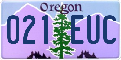 OR license plate 021EUC