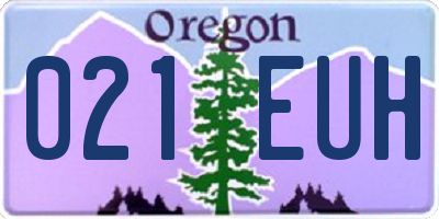 OR license plate 021EUH