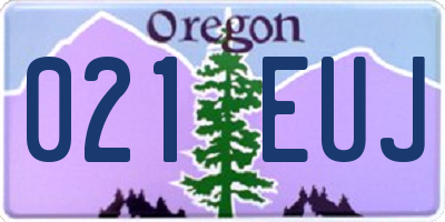 OR license plate 021EUJ