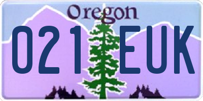 OR license plate 021EUK