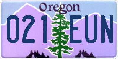 OR license plate 021EUN