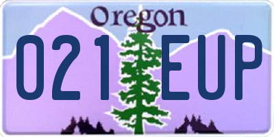 OR license plate 021EUP