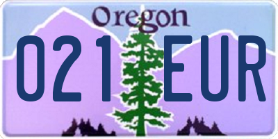 OR license plate 021EUR