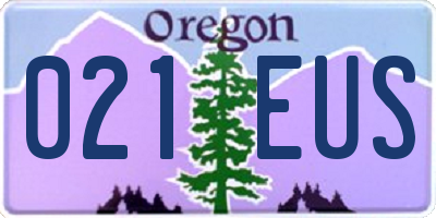 OR license plate 021EUS