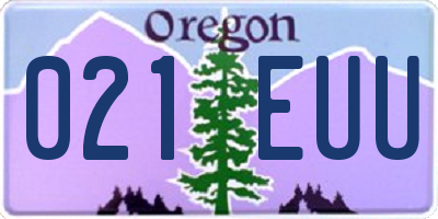 OR license plate 021EUU