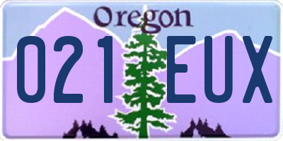 OR license plate 021EUX