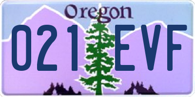 OR license plate 021EVF